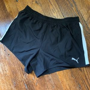 PUMA Black and White Athletic Running Shorts